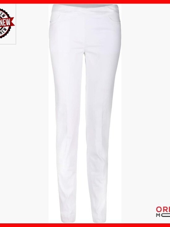Pants - Pull-On Straight Leg Pants with Tummy Control Panel for Active Wear